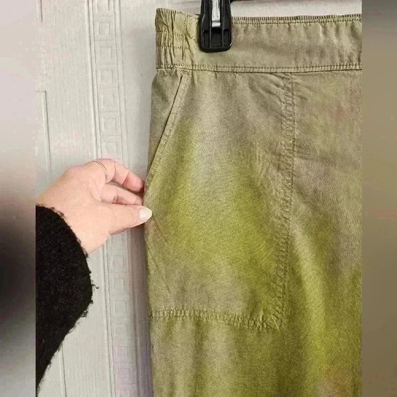 Olsen Anna Khaki Flat Front Wide Leg High Waist Pull On Trouser Sz M/10 NWOT - Picture 5 of 13